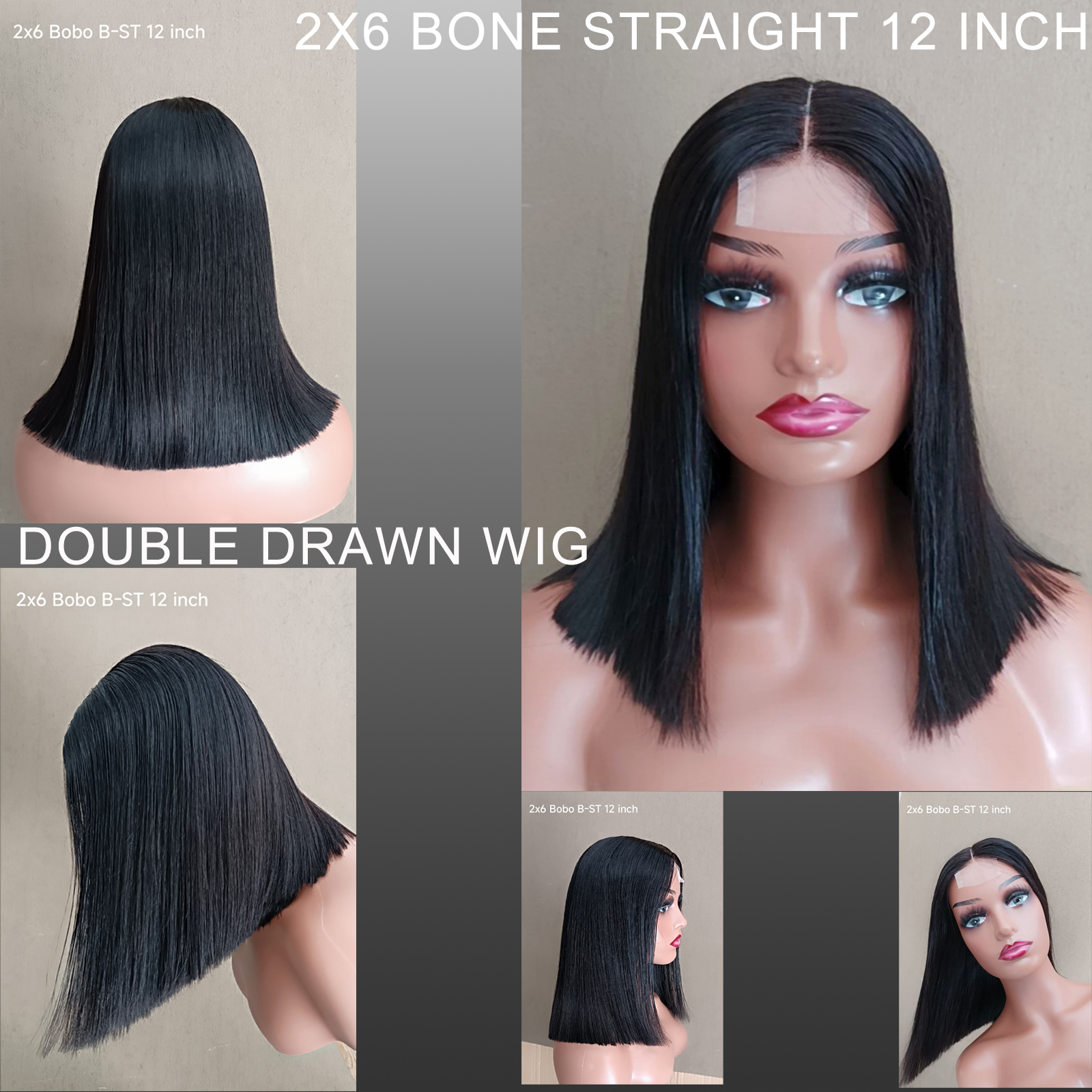 Bone straight wig Double Drawn wig